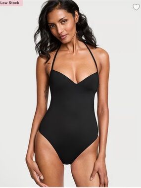 Victoria's Secret Black Halter One-Piece Swimsuit